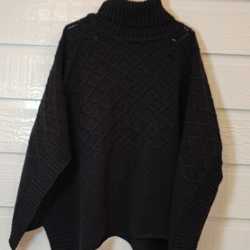 Madison 88 Onesize Cowl Neck Sweater Poncho Sleeveless BOHO COTTAGE CORE TWEE - Picture 7 of 7